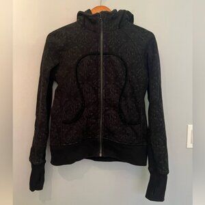 Lululemon Special Edition Bow Scuba Hoodie Beautiful Baroque Black Size 8